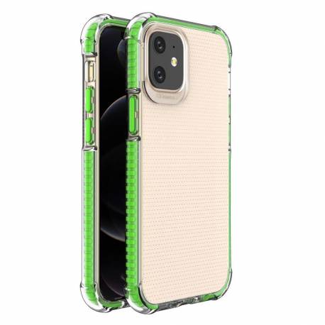 Spring Armor Żelowy Elastyczny Pancerny Pokrowiec Z Kolorową Ramką Do Iphone 12 Mini Zielony
