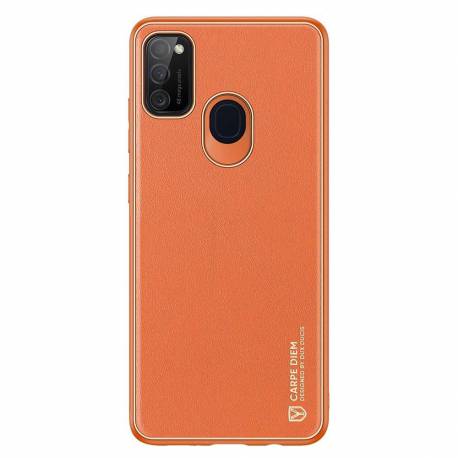 Dux Ducis Yolo Eleganckie Etui Pokrowiec Ze Skóry Ekologicznej Samsung Galaxy M30S Pomarańczowy
