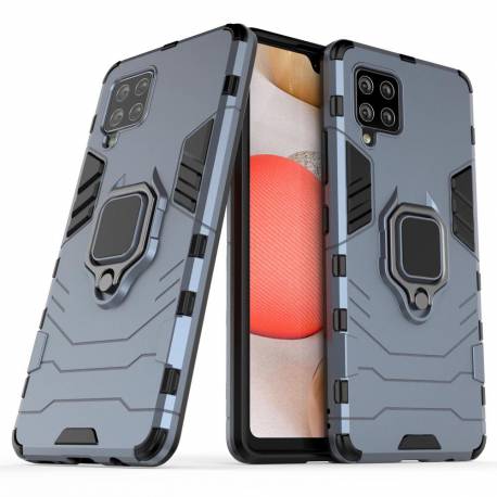 Ring Armor Pancerne Hybrydowe Etui Pokrowiec + Magnetyczny Uchwyt Samsung Galaxy A42 5G Niebieski