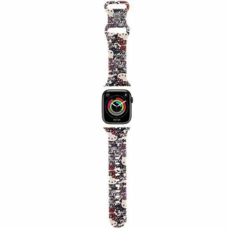 Pasek Hello Kitty Silicone Tags Graffiti Na Apple Watch 38/40/41Mm - Beżowy