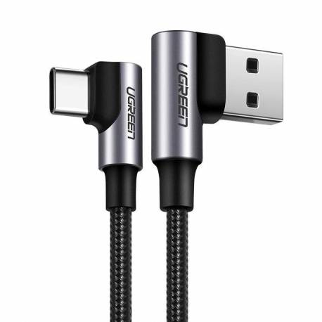 Ugreen Kątowy Kabel Przewód Usb - Usb Typ C Quick Charge 3.0 Qc3.0 3 A 2 M Szary (Us176 20857)