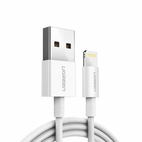 Ugreen Kabel Przewód Usb - Lightning Mfi 1M 2,4A Biały (20728)