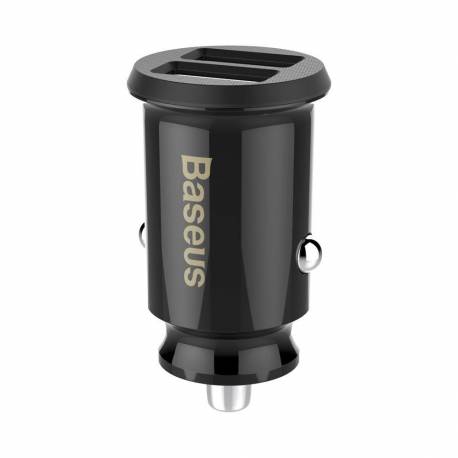 Mini Ładowarka Baseus Grain Car Charger Ccall-Ml01 Samochodowa 2X Usb-A 3.1A - Czarna