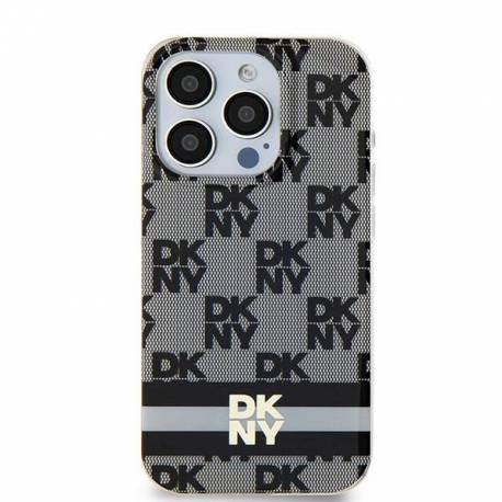 Etui Dkny Iml Checkered Mono Pattern & Printed Stripes Magsafe Na Iphone 15 Plus / 14 Plus - Czarne