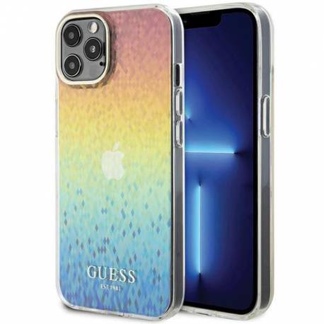 Etui Guess Iml Faceted Mirror Disco Iridescent Na Iphone 12/12 Pro - Wielokolorowe