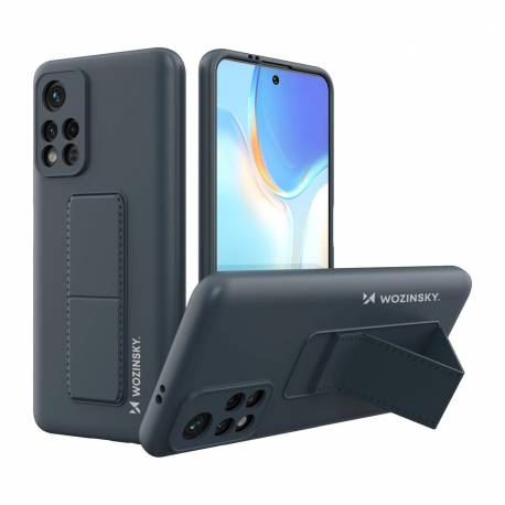 Wozinsky Kickstand Case elastyczne silikonowe etui z podstawką Xiaomi Poco M4 Pro 5G granatowy