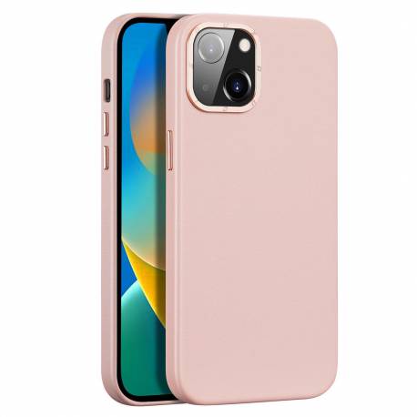 Dux Ducis Grit skórzane etui do iPhone 14 Max elegancki pokrowiec ze sztucznej skóry (kompatybilne z MagSafe) różowy