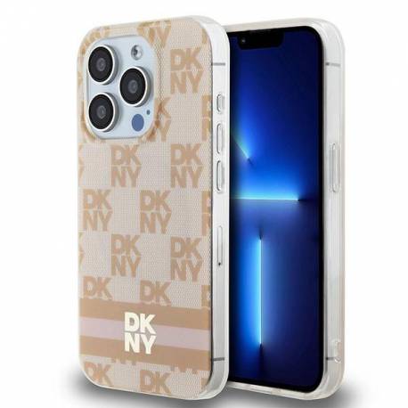 Etui Dkny Iml Checkered Mono Pattern & Printed Stripes Magsafe Na Iphone 13 Pro Max - Różowe