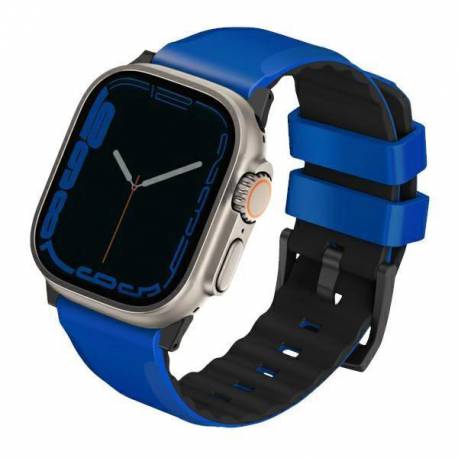 UNIQ pasek Linus Apple Watch Series 1/2/3/4/5/6/7/8/SE/SE2/Ultra 42/44/45/49mm Airosoft Silicone niebieski/racing blue