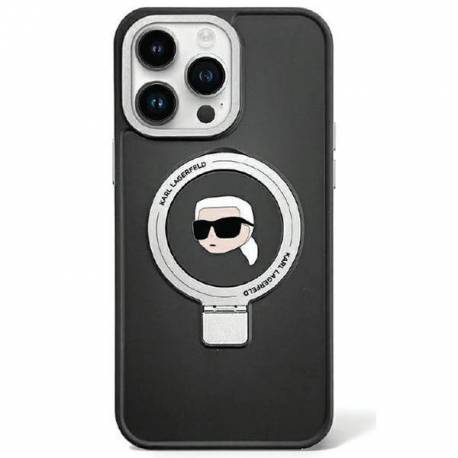 Etui Karl Lagerfeld Ring Stand Karl Head Magsafe Na Iphone 15 Plus / 14 Plus - Czarne