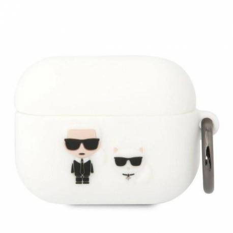 Karl Lagerfeld KLACAPSILKCW AirPods Pro cover biały/white Silicone Karl & Choupette
