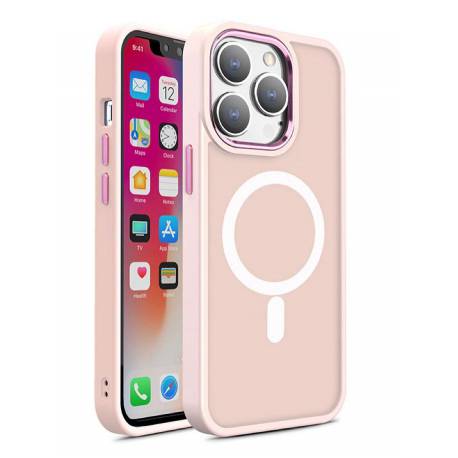 Magnetyczne etui Color Matte Case do iPhone 15 Pro Max - różowe