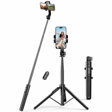 Selfie Stick / Kijek Teleskopowy Ze Stojakiem I Pilotem Bluetooth 1.5M Ugreen Lp586 - Czarny