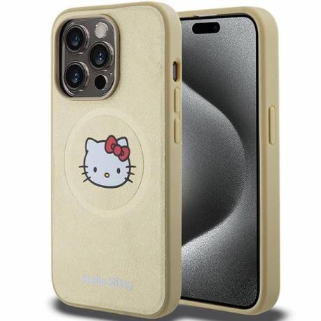 Etui Hello Kitty Leather Kitty Head Magsafe Na Iphone 13 Pro / 13 - Złote