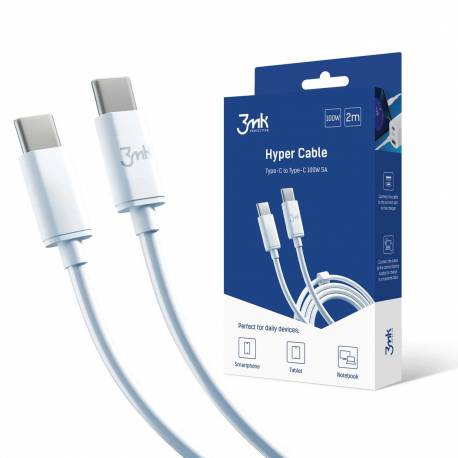 Kabel 3Mk Hyper Cable Usb-C / Usb-C 100W 2M - Biały