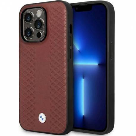 Etui BMW BMHCP14L22RFGR iPhone 14 Pro 6,1" burgundowy/burgundy Leather Diamond Pattern