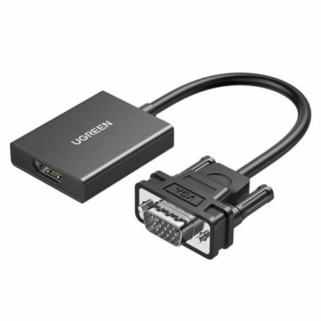 Ugreen Kabel Przewód Adapter Vga (Męski) - Hdmi (Żeński) 0.15M Czarny (Cm513)