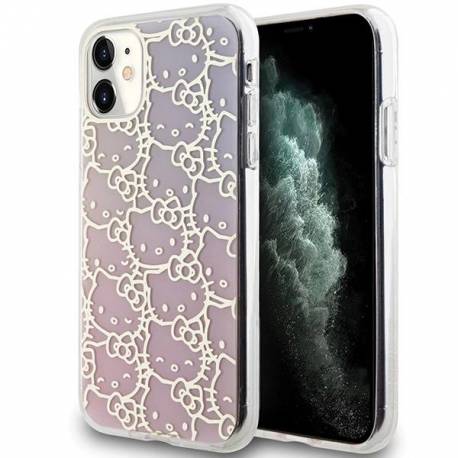 Etui Hello Kitty Iml Gradient Electrop Crowded Kitty Head Na Iphone 11 / Xr - Różowe
