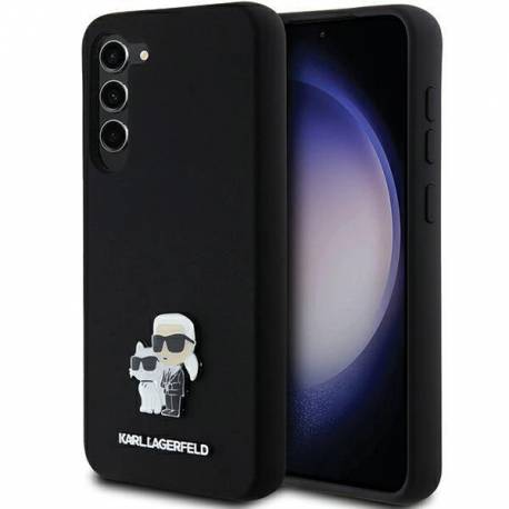 Etui Karl Lagerfeld Silicone Karl&choupette Metal Pin Na Samsung Galaxy S23+ - Czarne