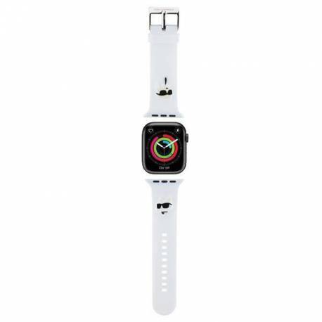 Pasek Karl Lagerfeld 3D Rubber Karl&choupette Heads Na Apple Watch 38/40/41Mm - Biały