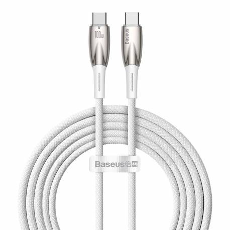 Baseus Glimmer Series Kabel Do Szybkiego Ładowania Usb-C 480Mb/s Pd 100W 2M Biały