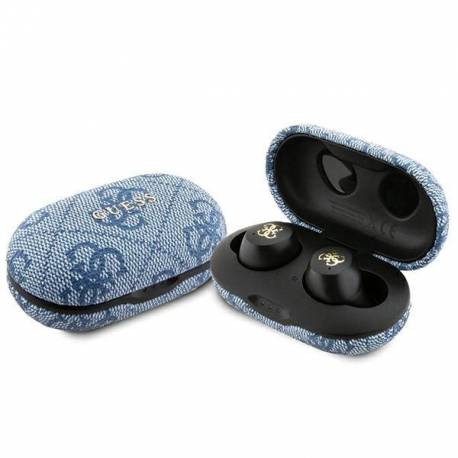 Słuchawki Bluetooth Tws Guess 4G Metal Ze Stacją Dokującą Enc - Niebieskie