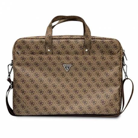 Torba Guess Saffiano 4G Triangle Logo Na Laptopa 16'' - Brązowa