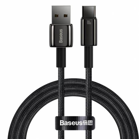 Baseus Tungsten Gold Kabel Usb-A - Usb-C 480Mb/s 100W 1M Czarny (Cawj000001)