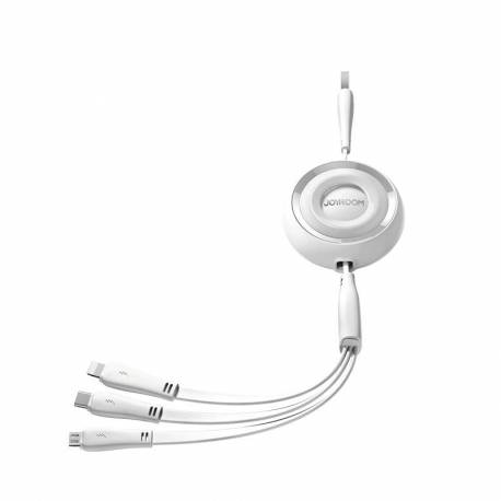 Kabel Zwijany 3W1 Joyroom S-A40 Colorful Series Usb-A Do Usb-C / Lightning / Microusb 1M - Biały