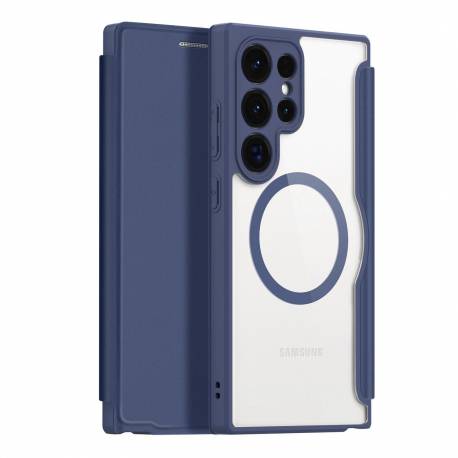 Etui Dux Ducis Skin X Pro Do Samsung S24 Ultra Z Magnetycznym Ringiem I Klapką - Niebieskie