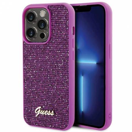 Etui Guess Disco Metal Script Na Iphone 15 Pro - Różowe
