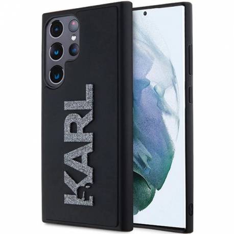 Etui Karl Lagerfeld 3D Rubber Glitter Logo Na Samsung Galaxy S23 Ultra - Czarne