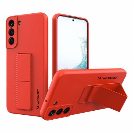 Wozinsky Kickstand Case elastyczne silikonowe etui z podstawką Samsung Galaxy S22+ (S22 Plus) czerwony