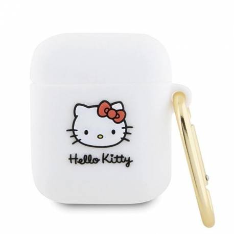 Etui Hello Kitty Silicone 3D Kitty Head Na Airpods 1/2 - Białe