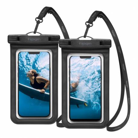 SPIGEN A601 UNIVERSAL WATERPROOF CASE 2-PACK BLACK