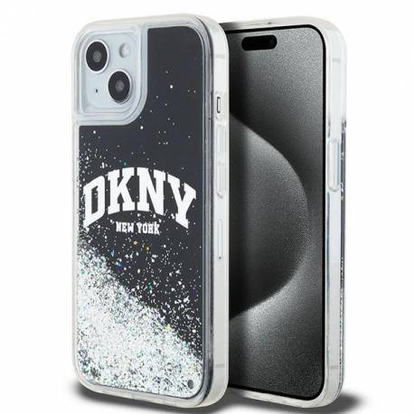 Etui Dkny Liquid Glitter Big Logo Na Iphone 14 / 15 / 13 - Czarne