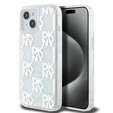 Etui Dkny Liquid Glitter Multilogo Na Iphone 15 / 14 / 13 - Białe