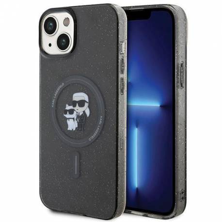 Etui Karl Lagerfeld Karl&choupette Glitter Magsafe Na Iphone 15 Plus - Czarne