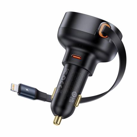 Ładowarka Samochodowa Baseus Enjoyment Pro Usb-C (Żeńskie) / Lightning (Męski) 60W - Czarna
