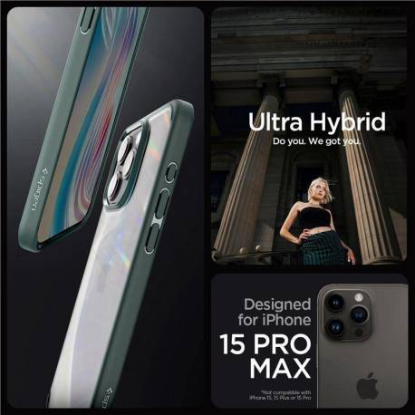 Etui Spigen Ultra Hybrid do iPhone 15 Pro Max - ciemnozielone