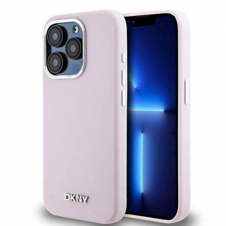 Etui Dkny Liquid Silicone Small Metal Logo Magsafe Na Iphone 15 Pro - Różowe
