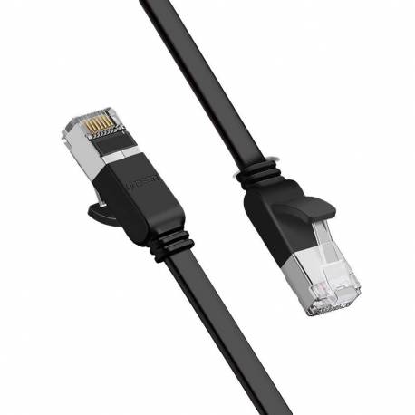 Ugreen Płaski Kabel Przewód Internetowy Sieciowy Ethernet Patchcord Rj45 Cat 6 Utp 1000 Mbps 0,5 M Czarny (50183)