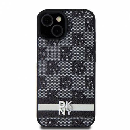 Etui Dkny Leather Checkered Mono Pattern & Printed Stripes Na Samsung Galaxy S24 - Czarne