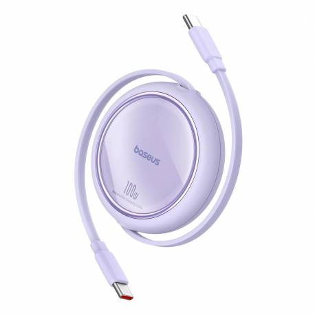 Kabel Wysuwany Baseus Free2Draw Mini Usb-C - Usb-C 100W 1M - Fioletowy