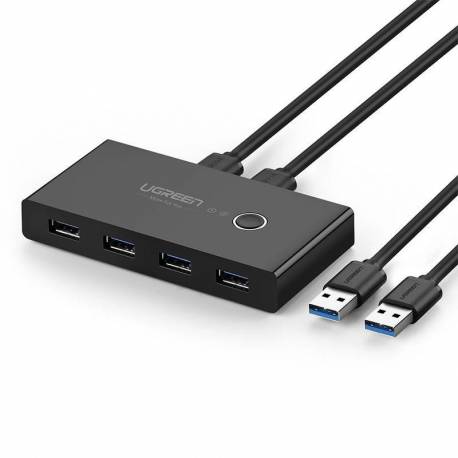Ugreen Switch Box Hub Przełącznik 4X Usb 3.2 Gen 1 Rozdzielacz Usb Na Dwa Komputery Czarny (Us216 30768)