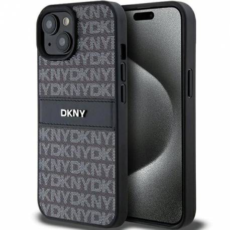 Etui Dkny Leather Mono Stripe & Metal Logo Na Iphone 15 / 14 / 13 - Czarne