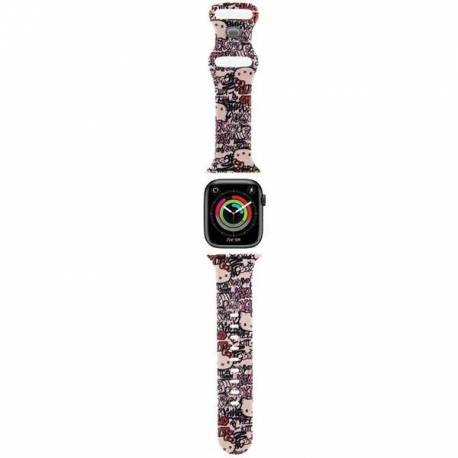 Pasek Hello Kitty Silicone Tags Graffiti Na Apple Watch 38/40/41Mm - Różowy