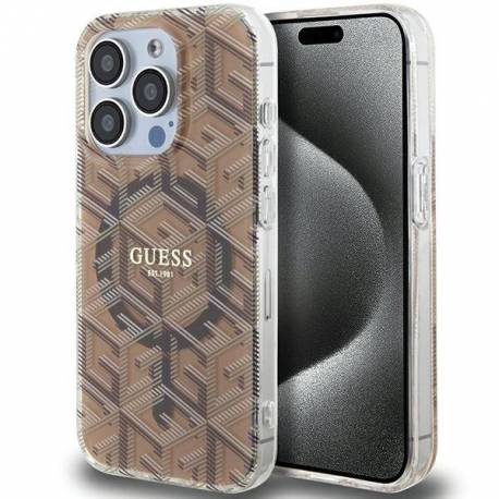 Etui Guess Iml Gcube Magsafe Na Iphone 15 Pro Max - Brązowe