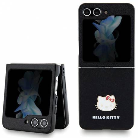 Etui Hello Kitty Metal Logo Kitty Head Na Samsung Galaxy Z Flip 5 - Czarne