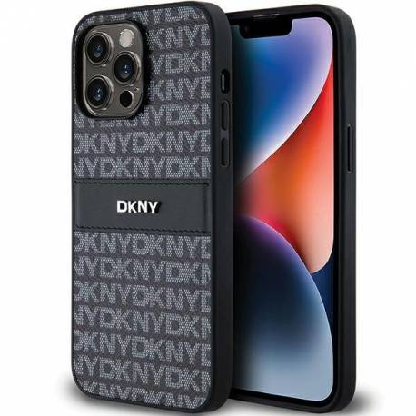 Etui Dkny Leather Mono Stripe & Metal Logo Na Iphone 14 Pro Max - Czarne